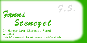 fanni stenczel business card